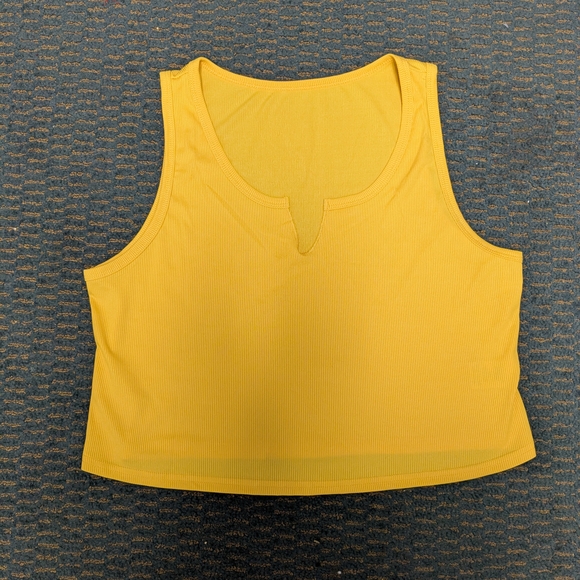 Yellow Ribbed Crop Top - Picture 3 of 4